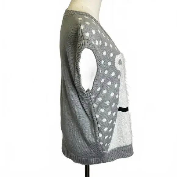 Merry Christmas Womens Size Large Gray Polar Bear Christmas Sweater Ugly Sweater - Picture 3 of 8